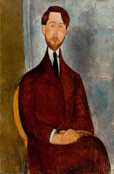 Porträt von Leopold Zborowski, c.1916/19 von Modigliani | Gemälde-Reproduktion