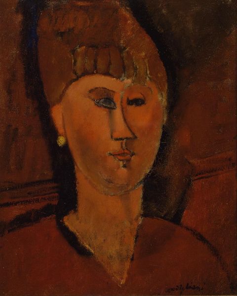 Das rothaarige Mädchen, 1915 | Modigliani | Gemälde Reproduktion