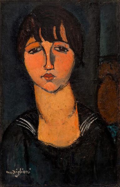 Frau in einem Matrosenhemd | Modigliani | Gemälde Reproduktion