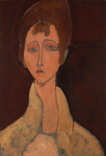 Frau mit weißer Bluse, 1917 | Modigliani | Gemälde Reproduktion