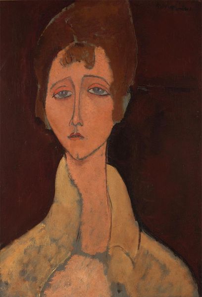 Frau mit weißem Mieder | Modigliani | Gemälde Reproduktion