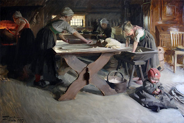 Baking Bread, 1889 | Anders Zorn | Painting Reproduction