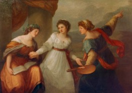 Selbstporträt am Scheideweg zwischen Musik und Malerei | Angelica Kauffmann | Gemälde Reproduktion
