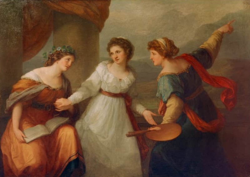 Selbstporträt am Scheideweg zwischen Musik und Malerei, 1792 | Angelica Kauffmann