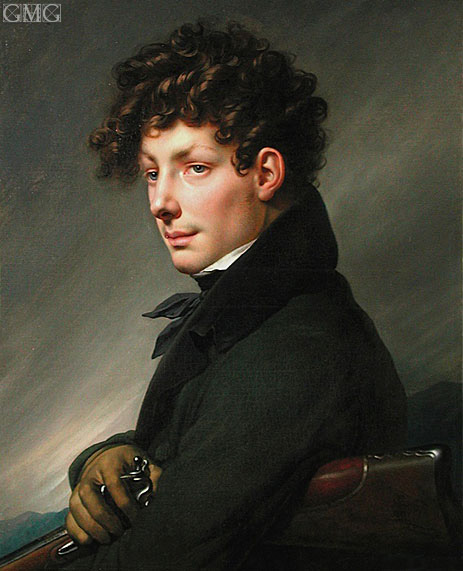 Portrait of a Young Man as a Hunter, 1811 | Girodet de Roussy-Trioson | Painting Reproduction