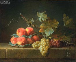 Still Life with Peaches and Grapes | Vallayer-Coster | Painting Reproduction