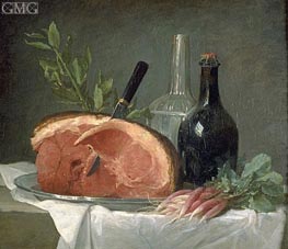 Still Lives with Ham, 1767 von Vallayer-Coster | Gemälde-Reproduktion