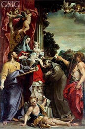 Madonna thront mit dem heiligen Matthäus | Annibale Carracci | Gemälde Reproduktion