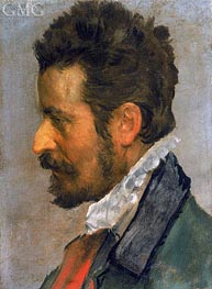 Head of a Man in Profile, c.1588/95 by Annibale Carracci | Painting Reproduction