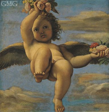 A Cherub Carrying Flowers | Annibale Carracci | Painting
