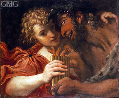 Satyr and Shepherd, Undated | Annibale Carracci | Painting Reproduction