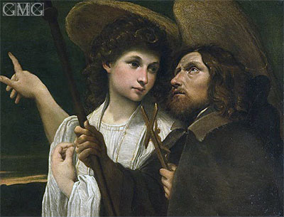 St Roch and the Angel, c.1585/89  by Annibale Carracci | Painting Reproduction