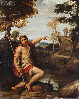 Saint John the Baptist Bearing Witness, c.1600 | Annibale Carracci | Gemälde Reproduktion