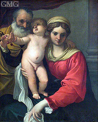 Virgin with Cherries, c.1593 by Annibale Carracci | Painting Reproduction