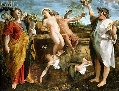 An Allegory of Truth and Time, c.1584/85 | Annibale Carracci | Gemälde Reproduktion