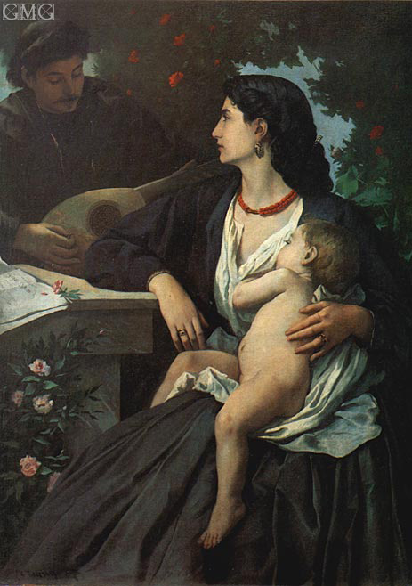 Mandolin Player, 1868 | Anselm Feuerbach | Painting Reproduction