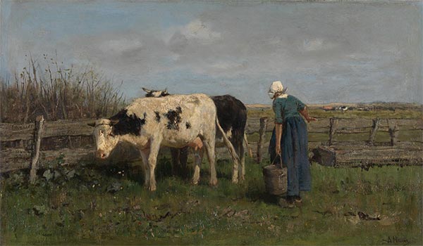 Milking Time, c.1875 | Anton Mauve | Painting Reproduction