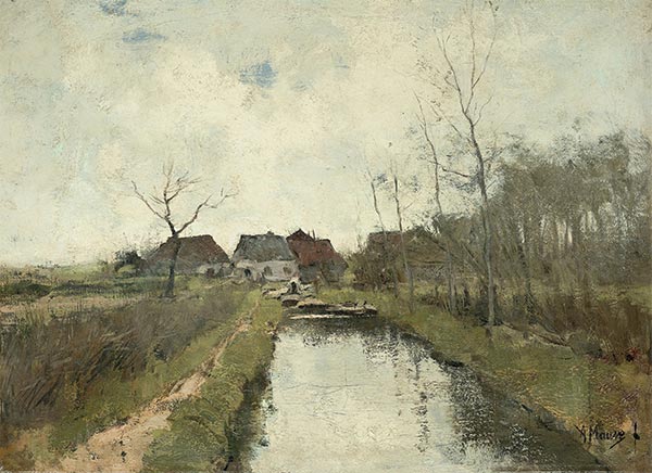House on a Ditch, c.1870/88 | Anton Mauve | Painting Reproduction