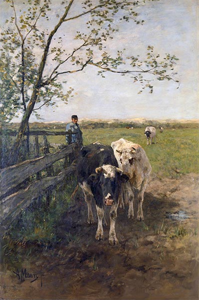 Die Milchbiegung, c.1870/88 | Anton Mauve | Gemälde Reproduktion