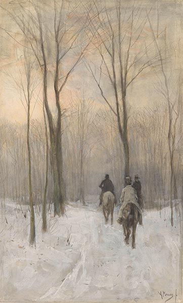 Riders in the Snow in the Haagse Bos, 1880 | Anton Mauve | Painting Reproduction