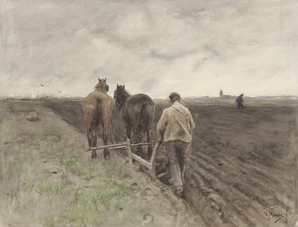 Farmer behind the Plough, c.1885 | Anton Mauve | Painting Reproduction