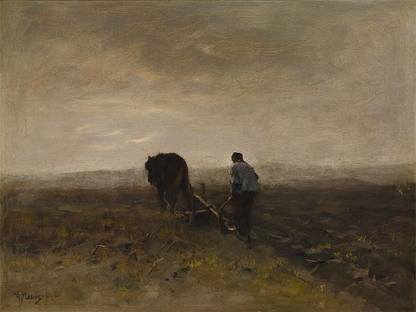 Pflügen am frühen Morgen, c.1875 | Anton Mauve | Gemälde Reproduktion