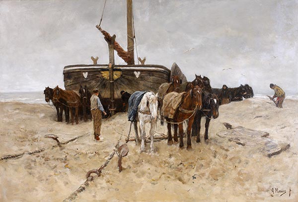 Fishing Boat on the Beach, 1882 | Anton Mauve | Painting Reproduction