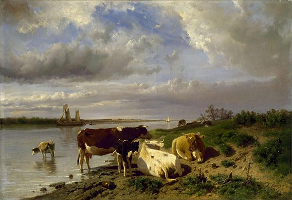 Landschaft mit Vieh | Anton Mauve | Gemälde Reproduktion