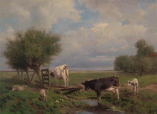Cows and Sheep | Anton Mauve | Painting Reproduction