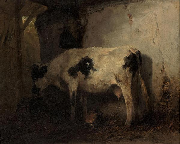 Cow in a Stable, 1858 | Anton Mauve | Painting Reproduction
