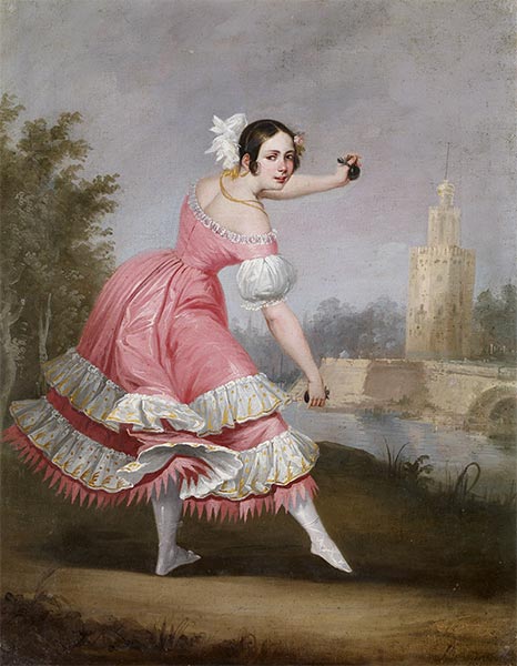 Eine Bolero-Tänzerin, 1842 | Antonio Cabral Bejarano | Gemälde Reproduktion