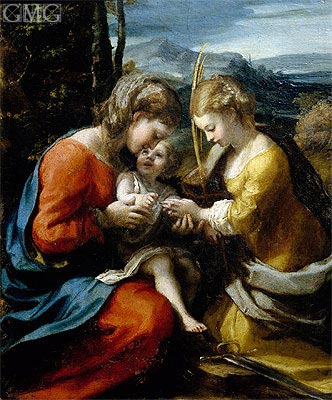 Mystic Marriage of Santa Caterina, c.1520 | Correggio | Painting Reproduction