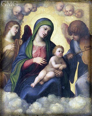 Madonna and Child with Angels, c.1510/15 | Correggio | Painting Reproduction