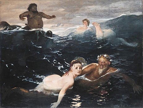 Playing in the Waves, 1883 | Arnold Bocklin | Painting Reproduction