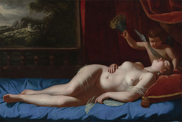Venus und Amor, c.1625/30 | Artemisia Gentileschi | Gemälde Reproduktion