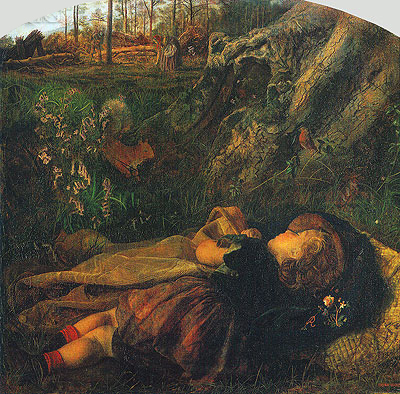 The Woodsman's Child, 1860 by Arthur Hughes | Painting Reproduction