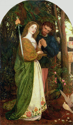 The Guarded Bower, 1866 by Arthur Hughes | Painting Reproduction