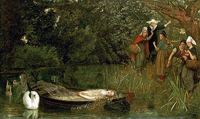 The Lady of Shalott, 1858 by Arthur Hughes | Painting Reproduction