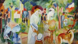 Great Zoological Garden. Triptych | August Macke | Painting Reproduction