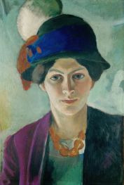 Mrs. Elisabeth Macke with Hat | August Macke | Painting Reproduction