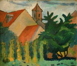 Church in Kandern, 1911 by August Macke | Painting Reproduction