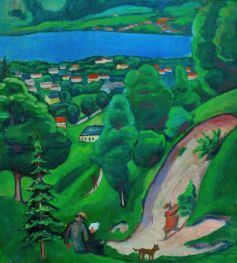 Landschaft am Tegernsee | August Macke | Gemälde Reproduktion