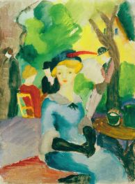 Figures in the Park, 1913 by August Macke | Painting Reproduction