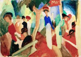 Hat Shop at the Promenade, 1913 by August Macke | Painting Reproduction