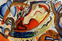 Nude Girls in a Boat, 1913 by August Macke | Painting Reproduction