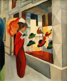 Hat Shop, 1914 by August Macke | Painting Reproduction
