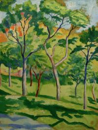 Trees on a Meadow | August Macke | Painting Reproduction
