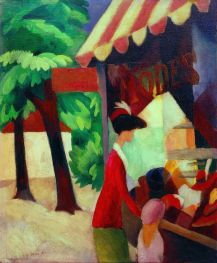 In Front of the Hat Shop | August Macke | Painting Reproduction