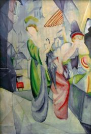 Women in Front of Hat Shop | August Macke | Painting Reproduction