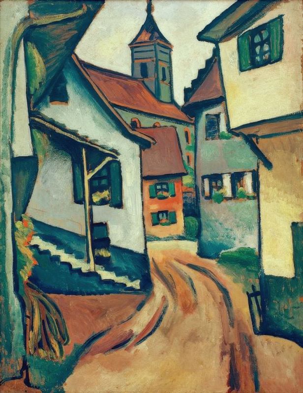 Street with Church in Kandern, 1911 | August Macke